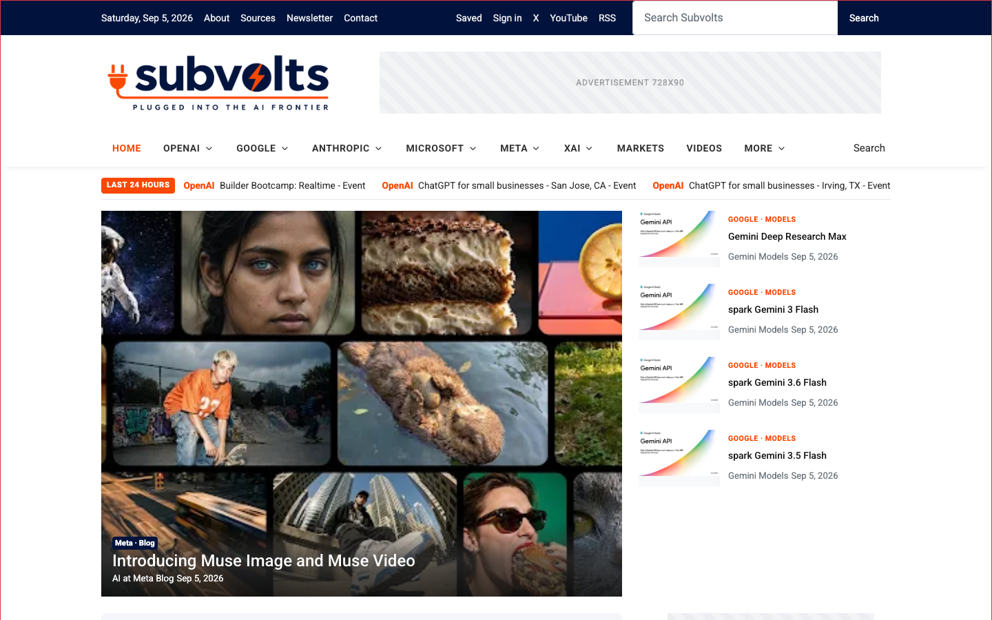 Subvolts homepage screenshot