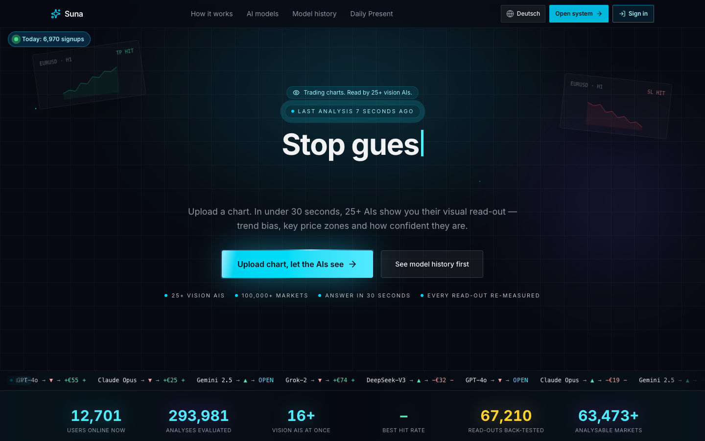 Suna homepage screenshot