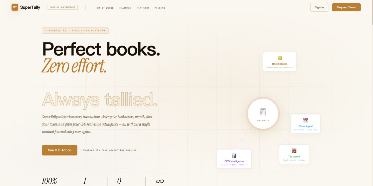 SuperTally homepage screenshot