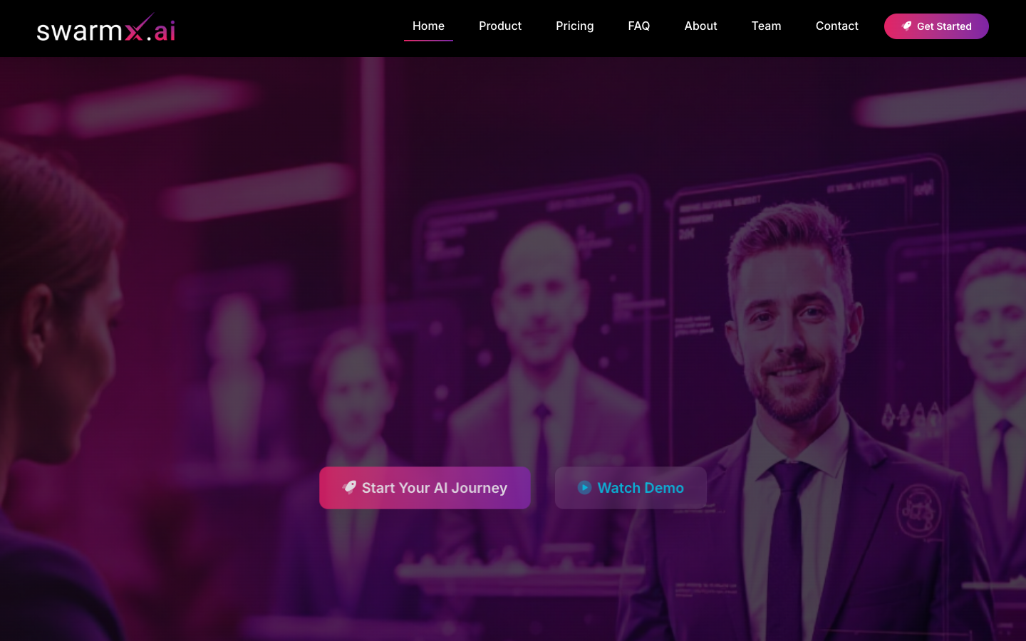 SwarmX homepage screenshot