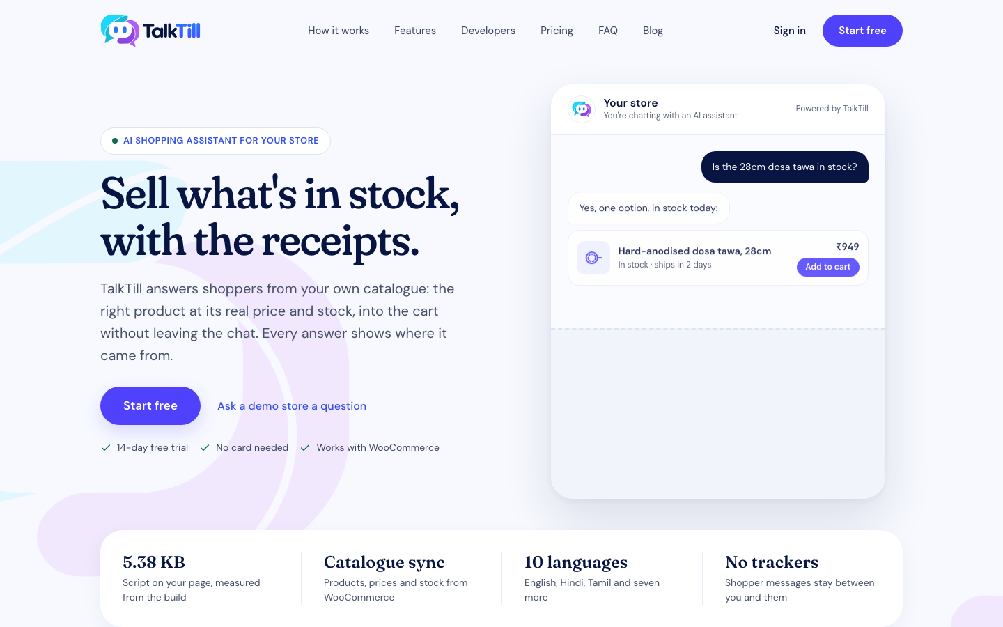 TalkTill landing_page