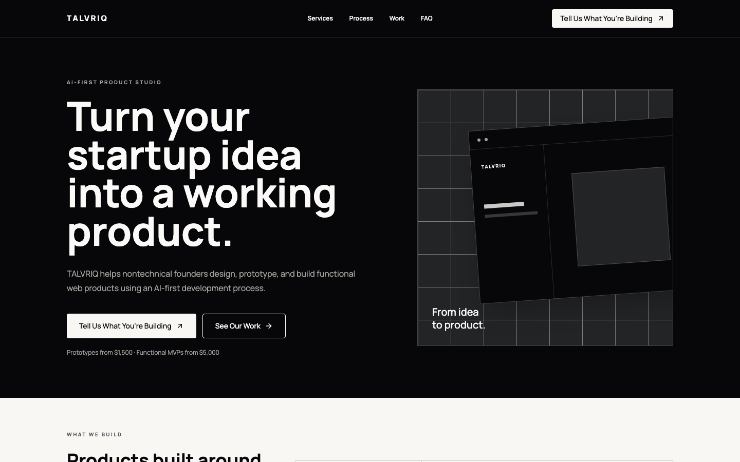 TALVRIQ homepage screenshot