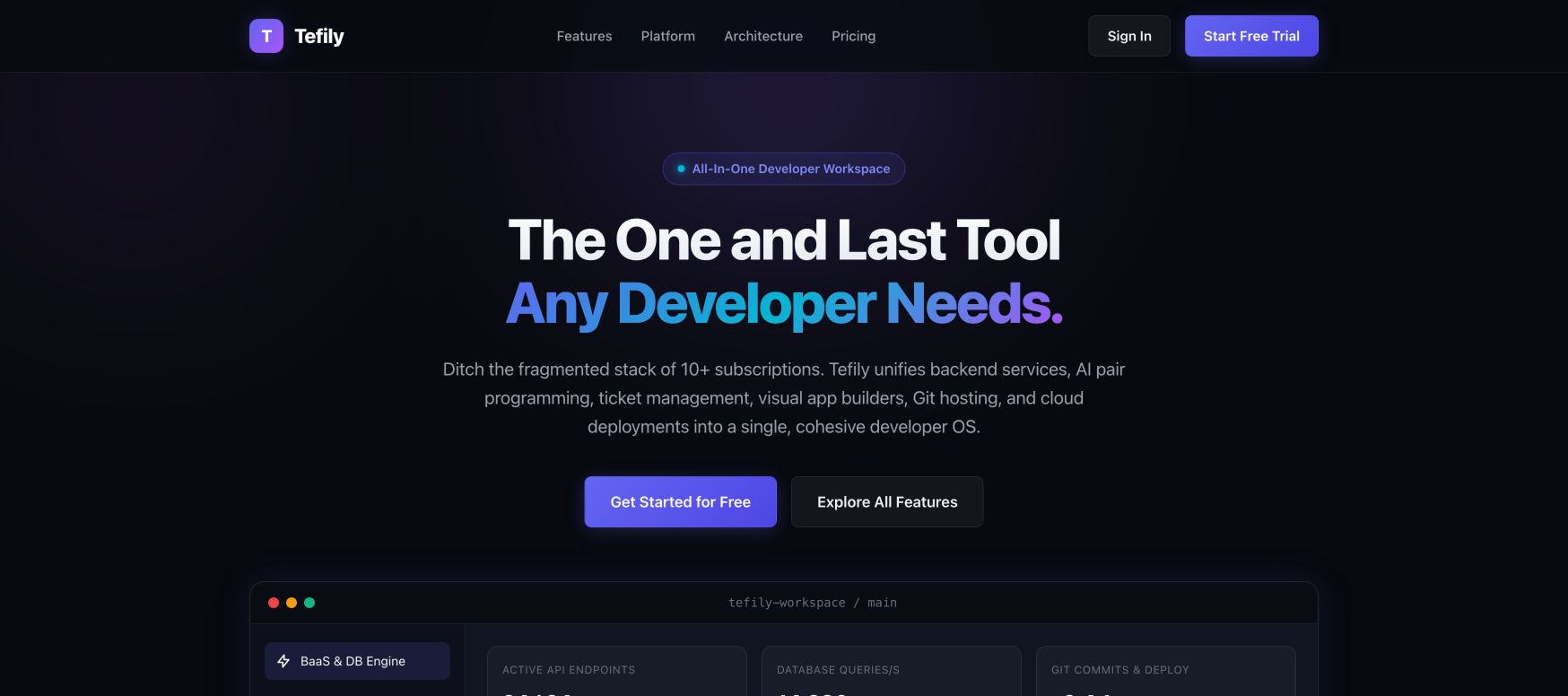 Tefily landing_page