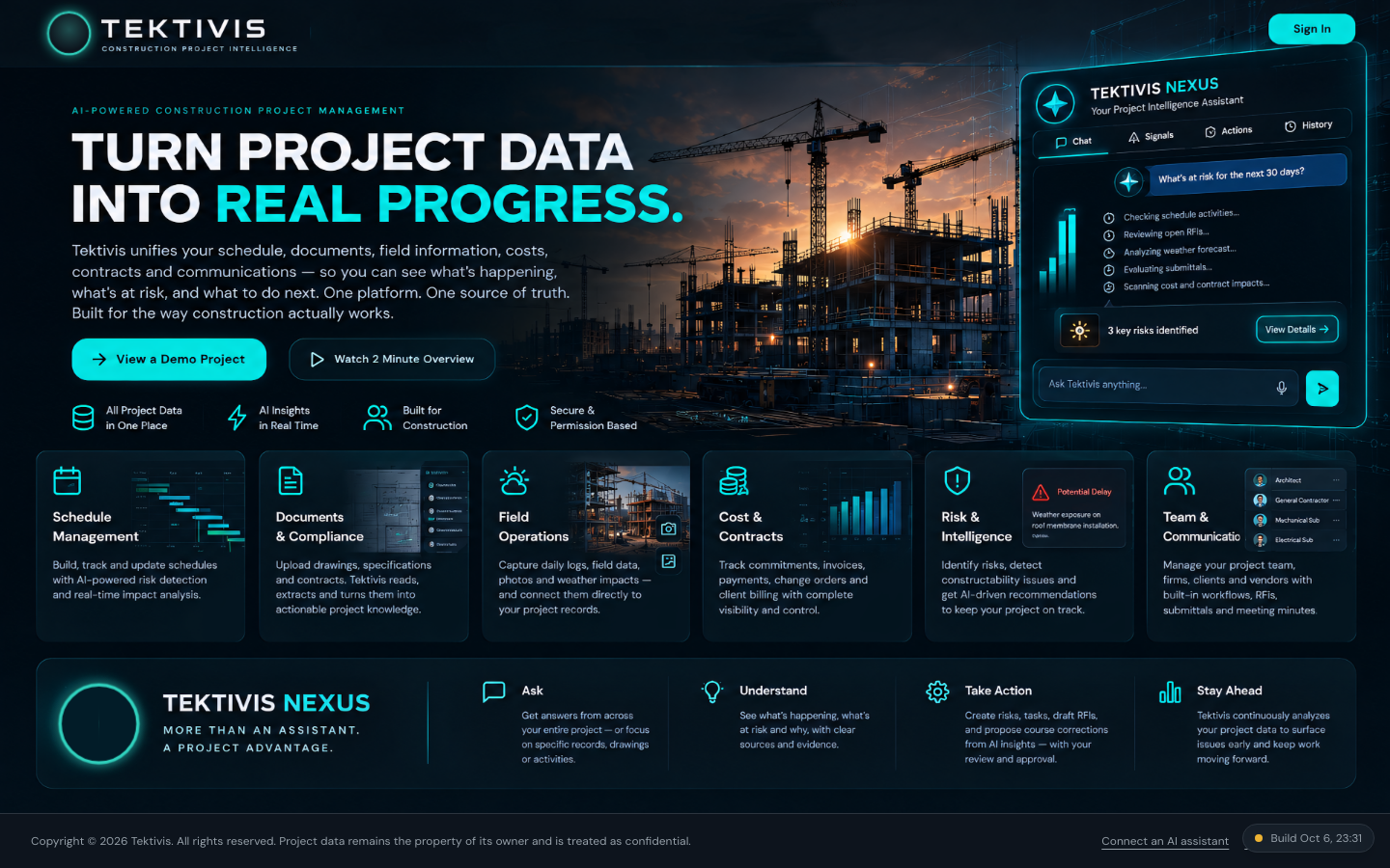 Tektivis homepage screenshot