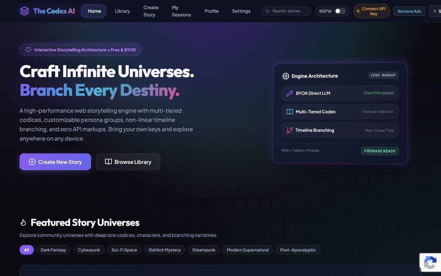 The Codex AI 首页截图