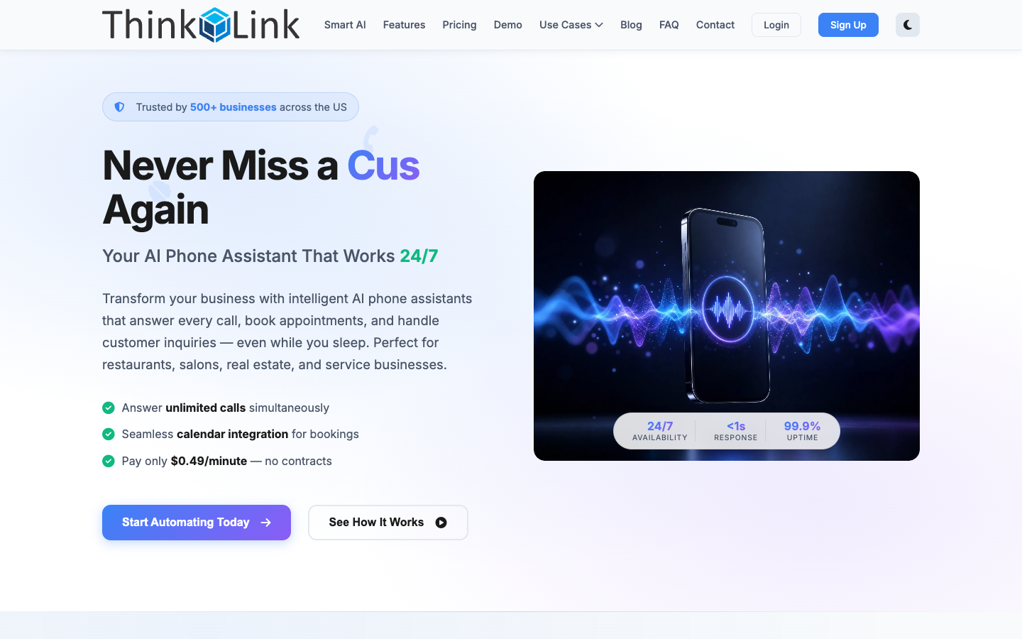 Think Link homepage screenshot
