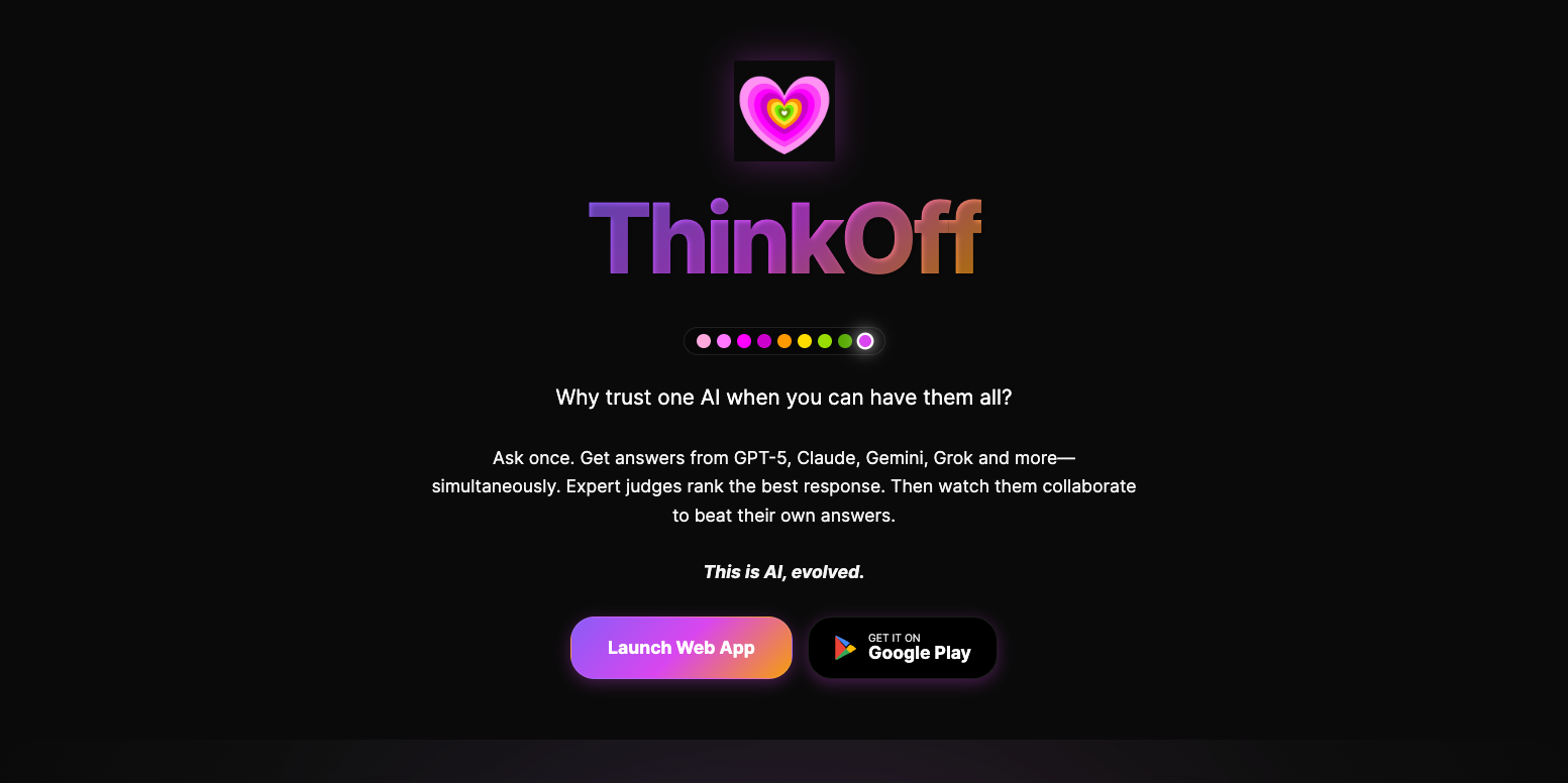 ThinkOff.ai 首页截图