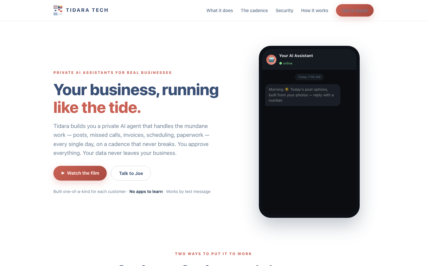 Tidara Tech 首页截图