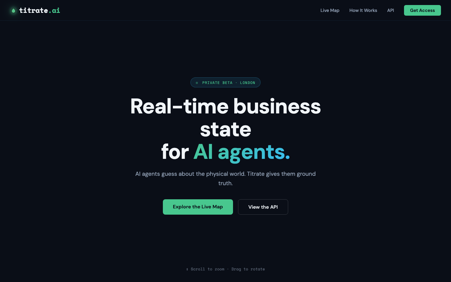 Titrate homepage screenshot