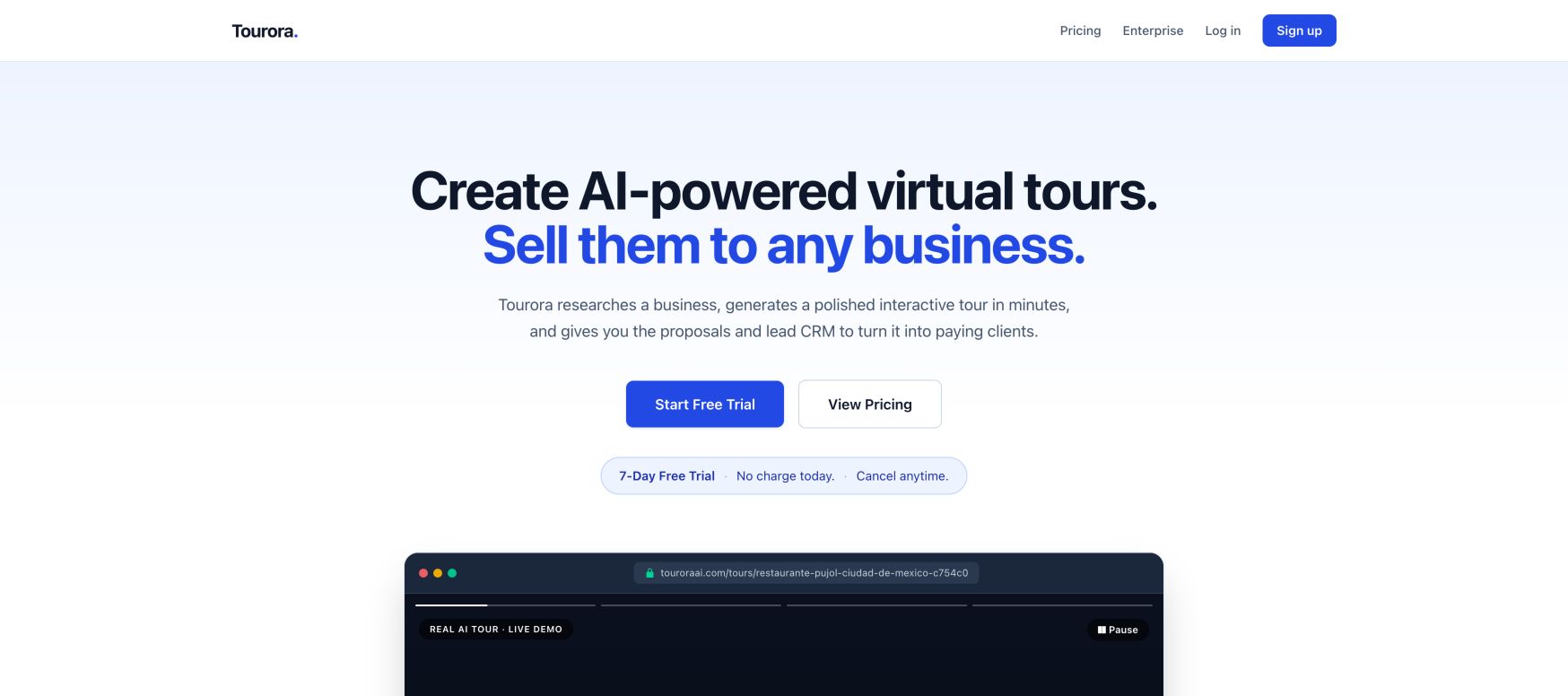 Tourora AI landing_page