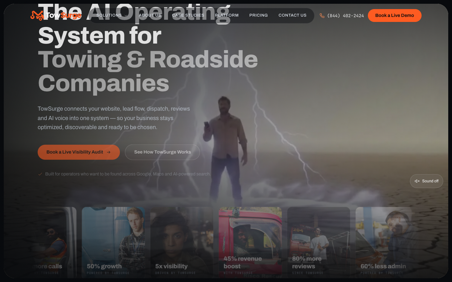 TowSurge homepage screenshot