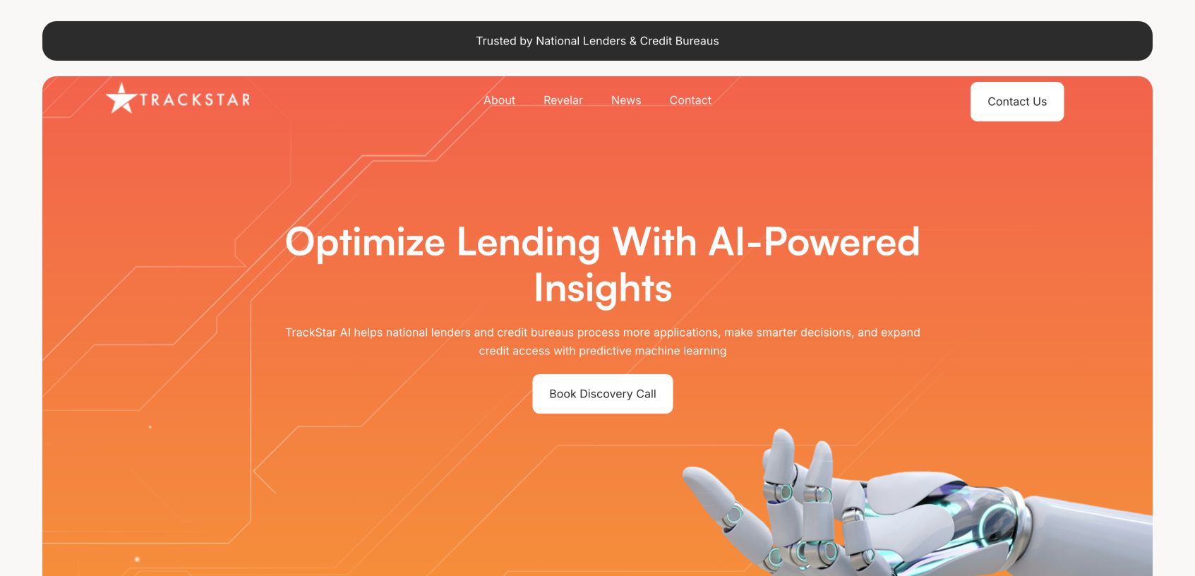 TrackStar AI 首页截图