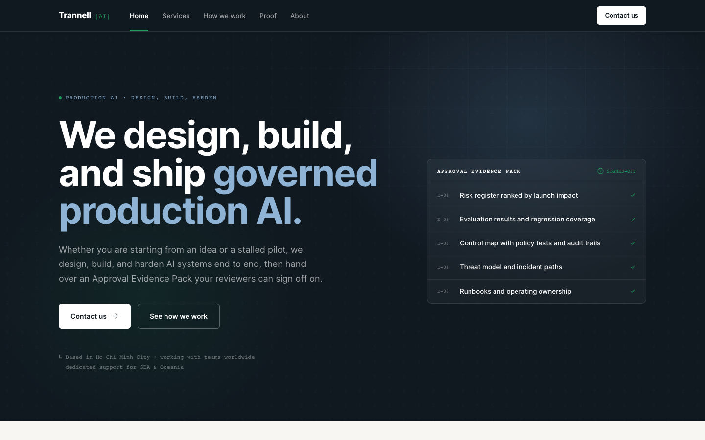 Trannell AI homepage screenshot