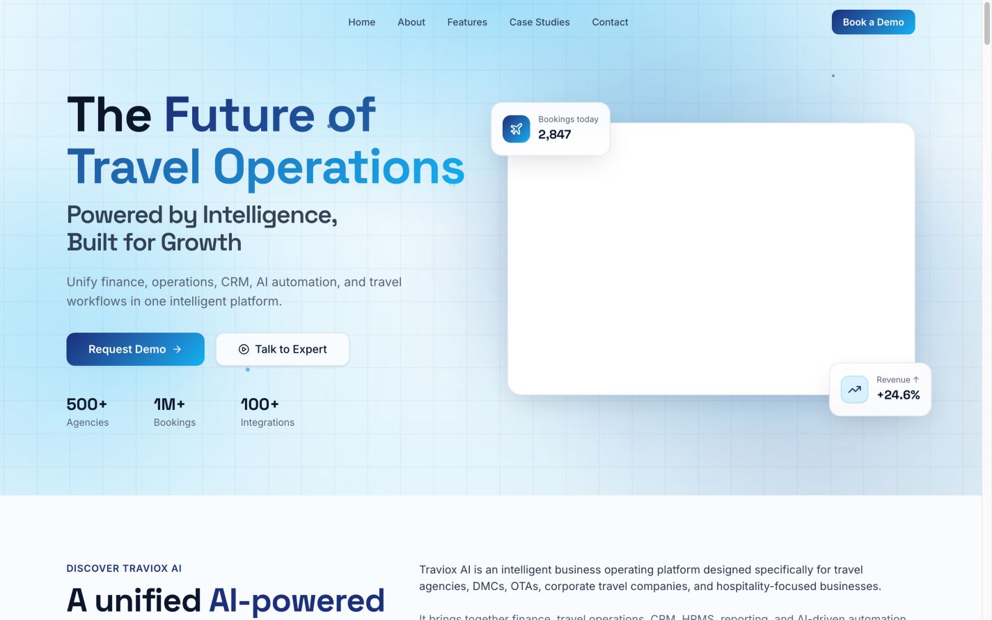 Traviox AI 首页截图