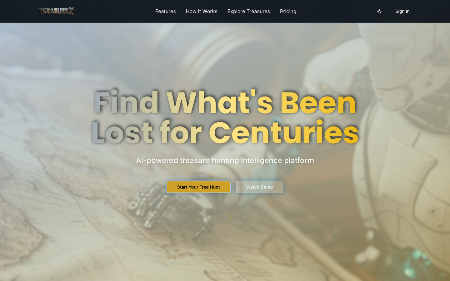 Treasure.AI 首页截图