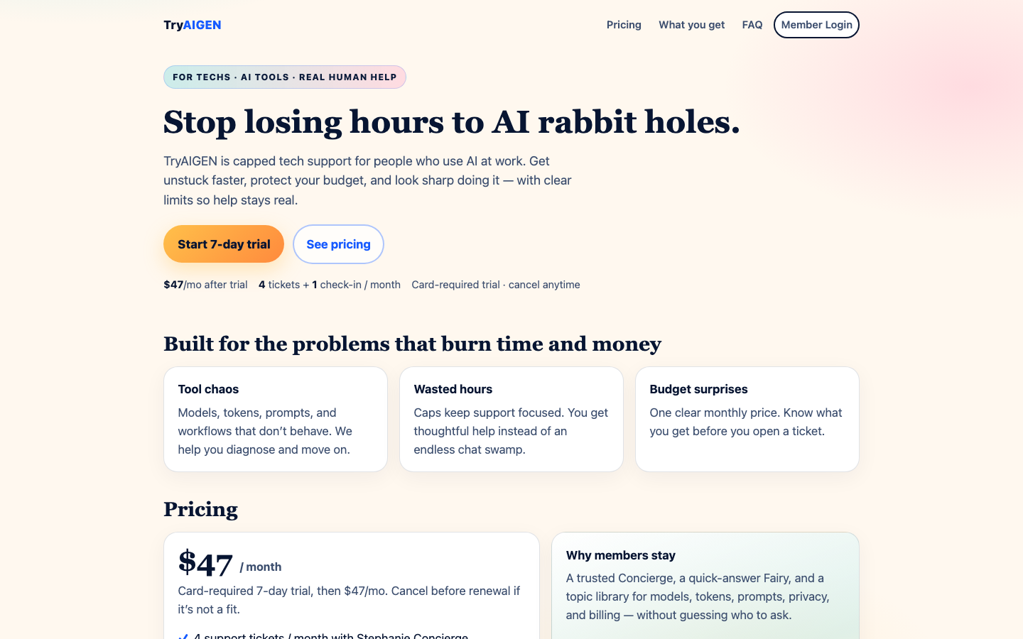 TryAIGEN homepage screenshot