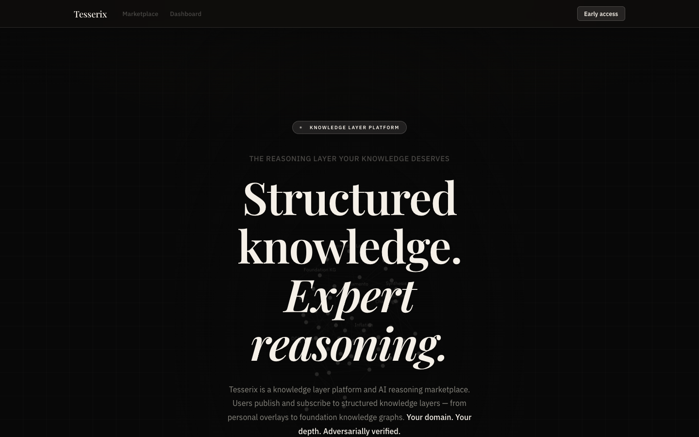 Tesserix homepage screenshot