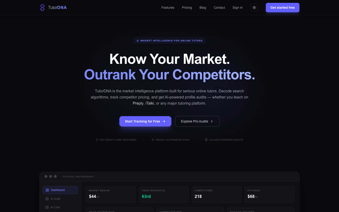 TutorDNA 首页截图