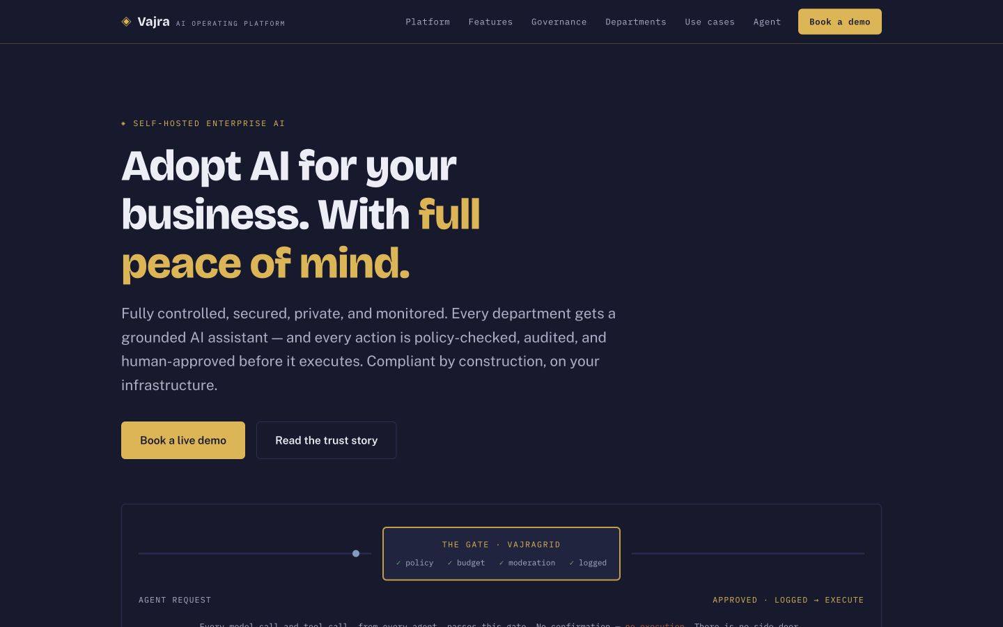 Vajra Platform 首页截图