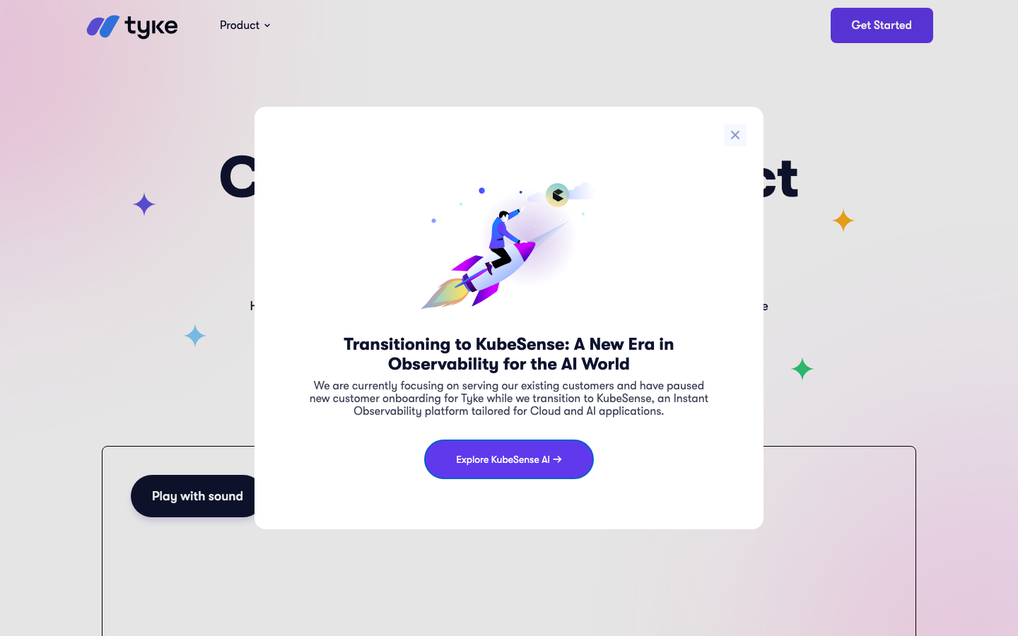 Tyke homepage screenshot