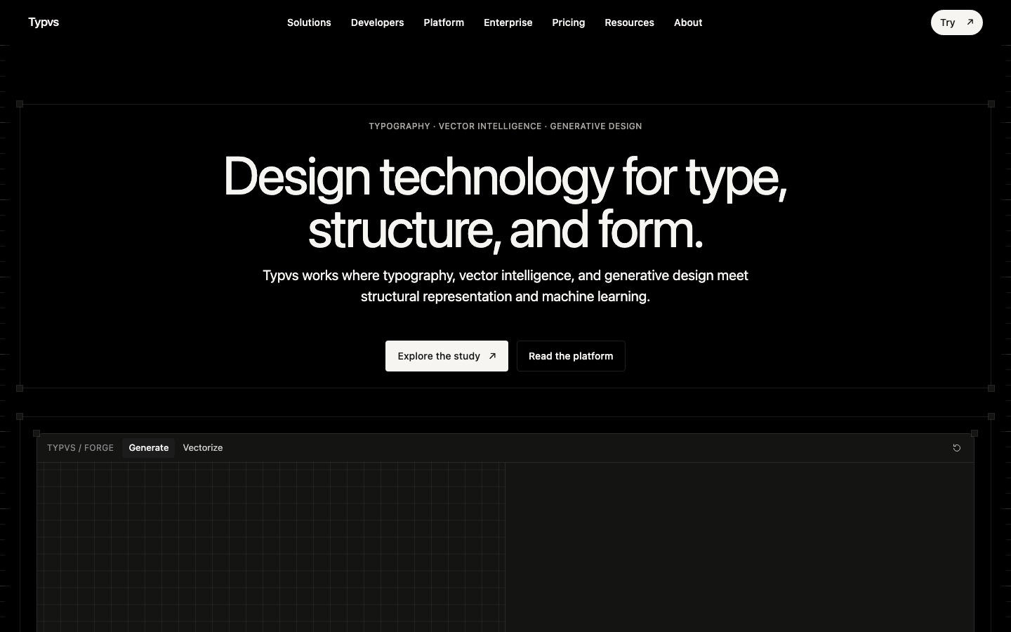 Typvs homepage screenshot