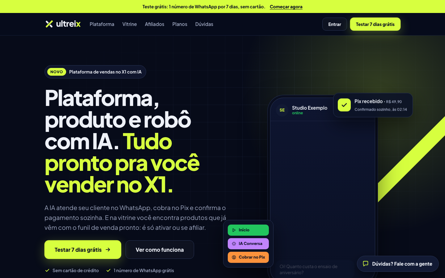 Ultreix homepage screenshot