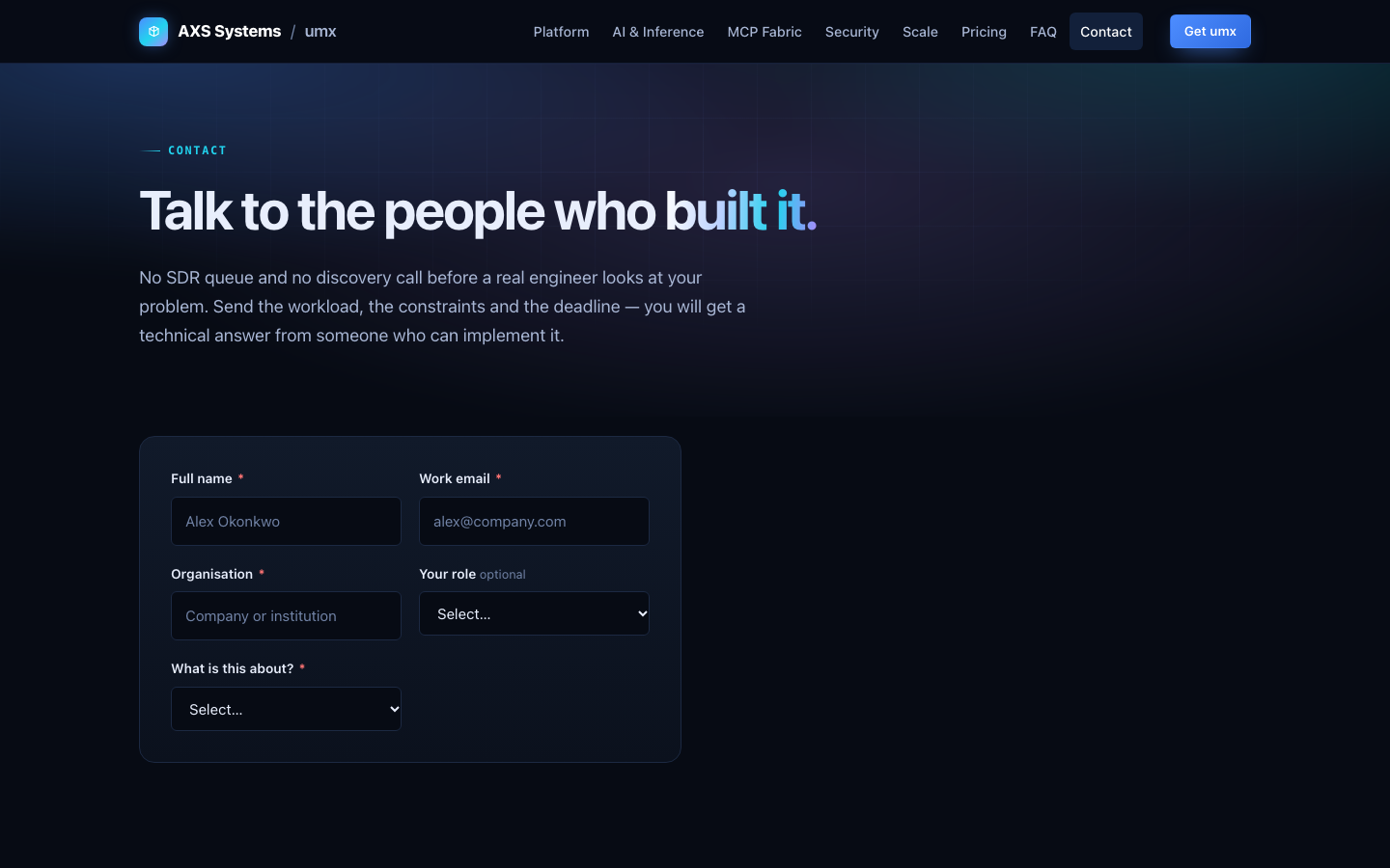 umx homepage screenshot