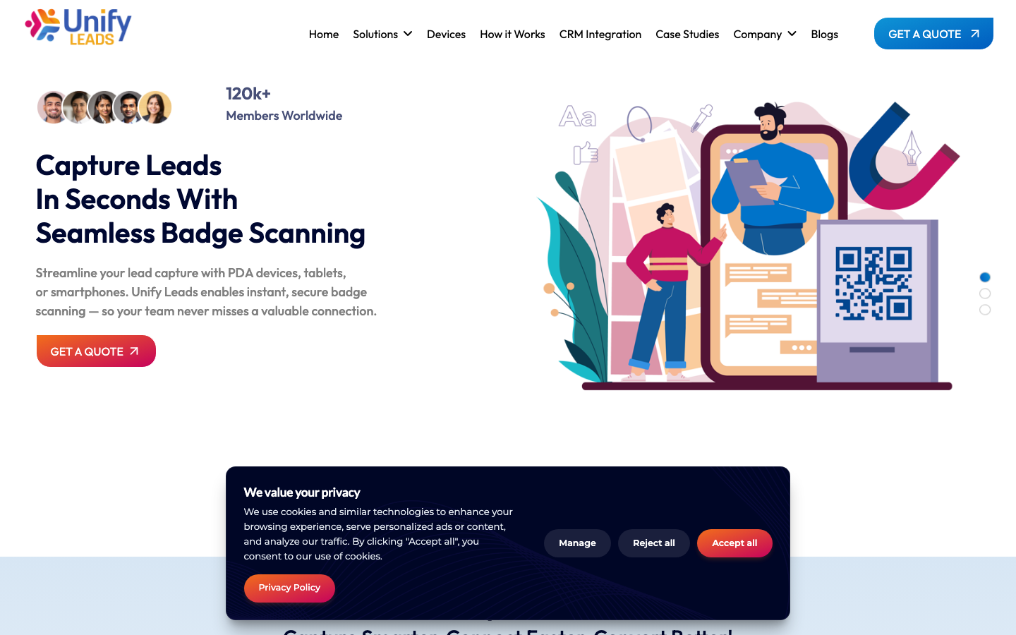 Unify Leads homepage screenshot