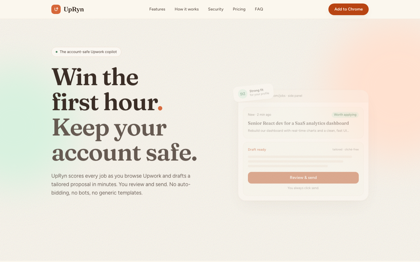 UpRyn homepage screenshot