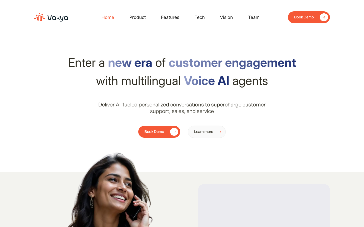 Vakya homepage screenshot