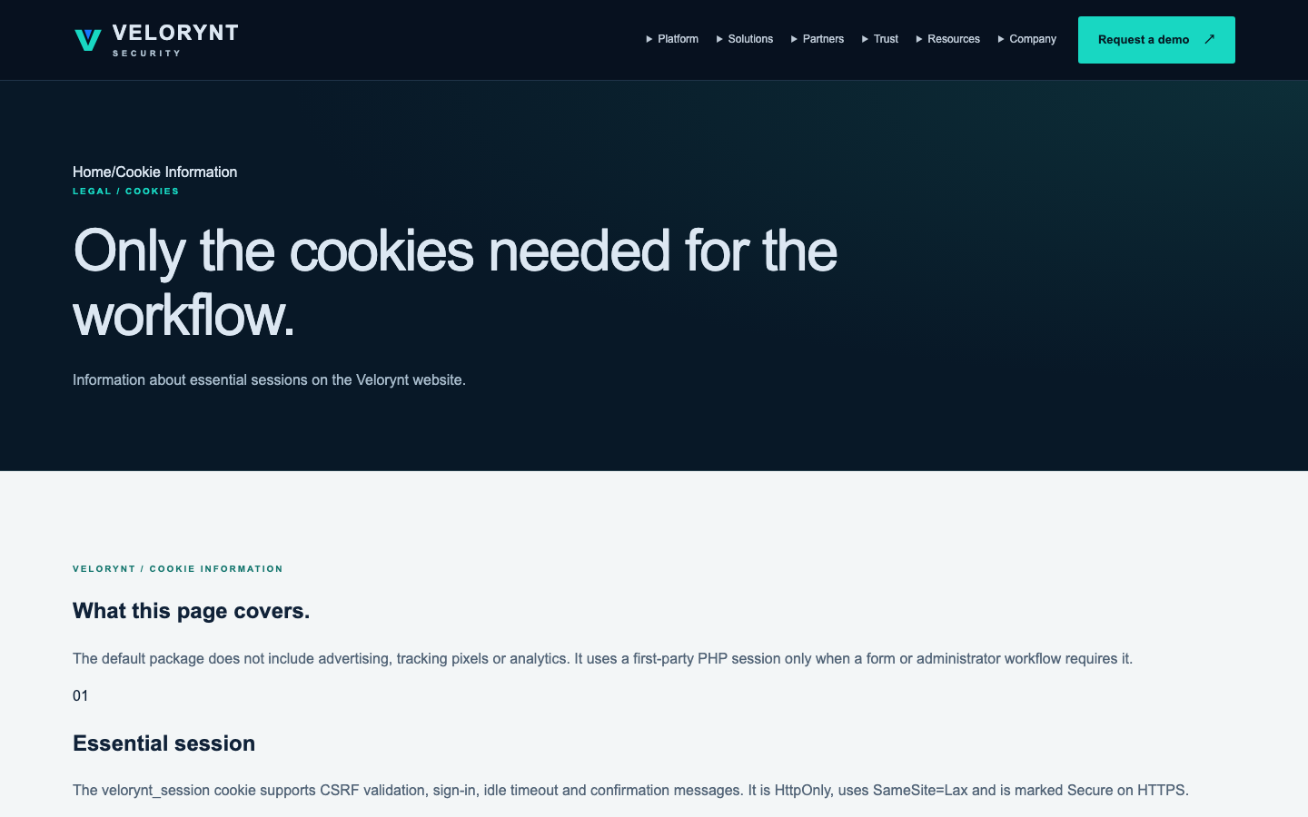 Velorynt Sentinel AI homepage screenshot