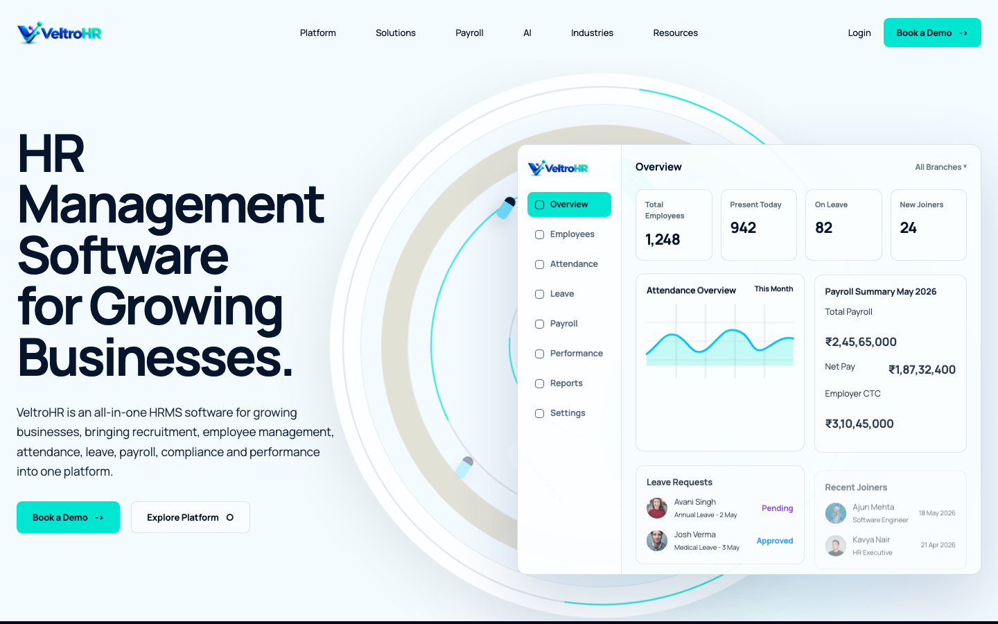 VeltroHR landing_page