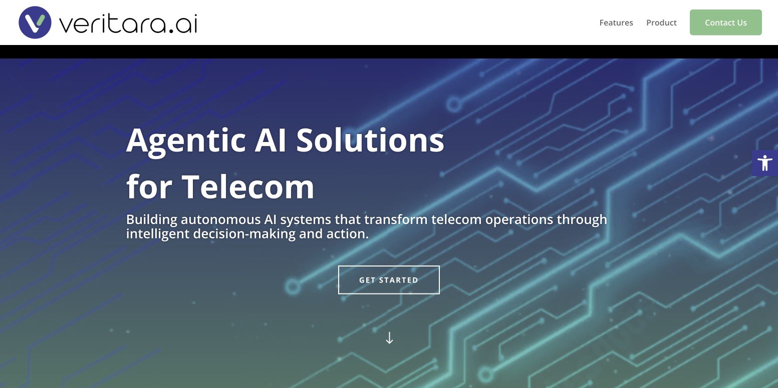 Veritara AI homepage screenshot