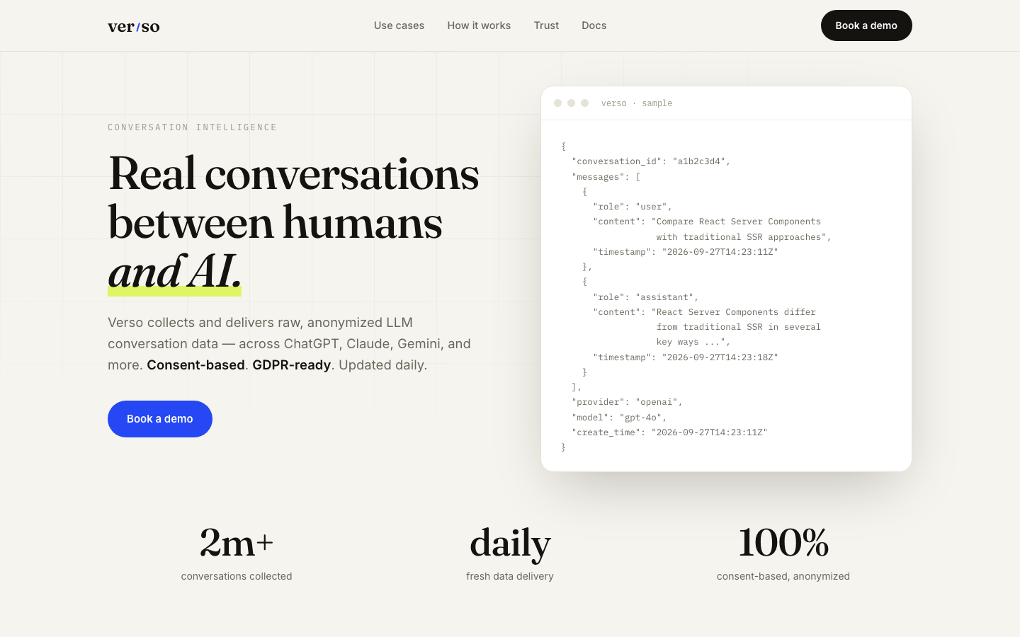 Verso homepage screenshot