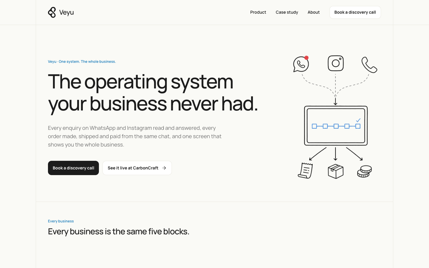 Veyu homepage screenshot