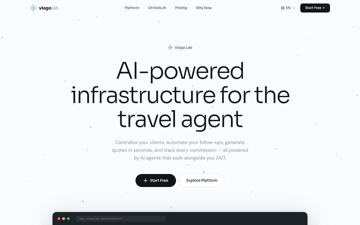 Viago Lab homepage screenshot