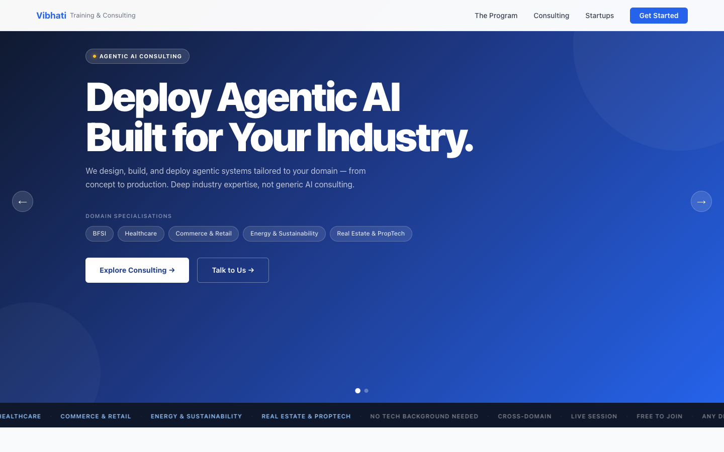 Vibhati Training & Consulting landing_page