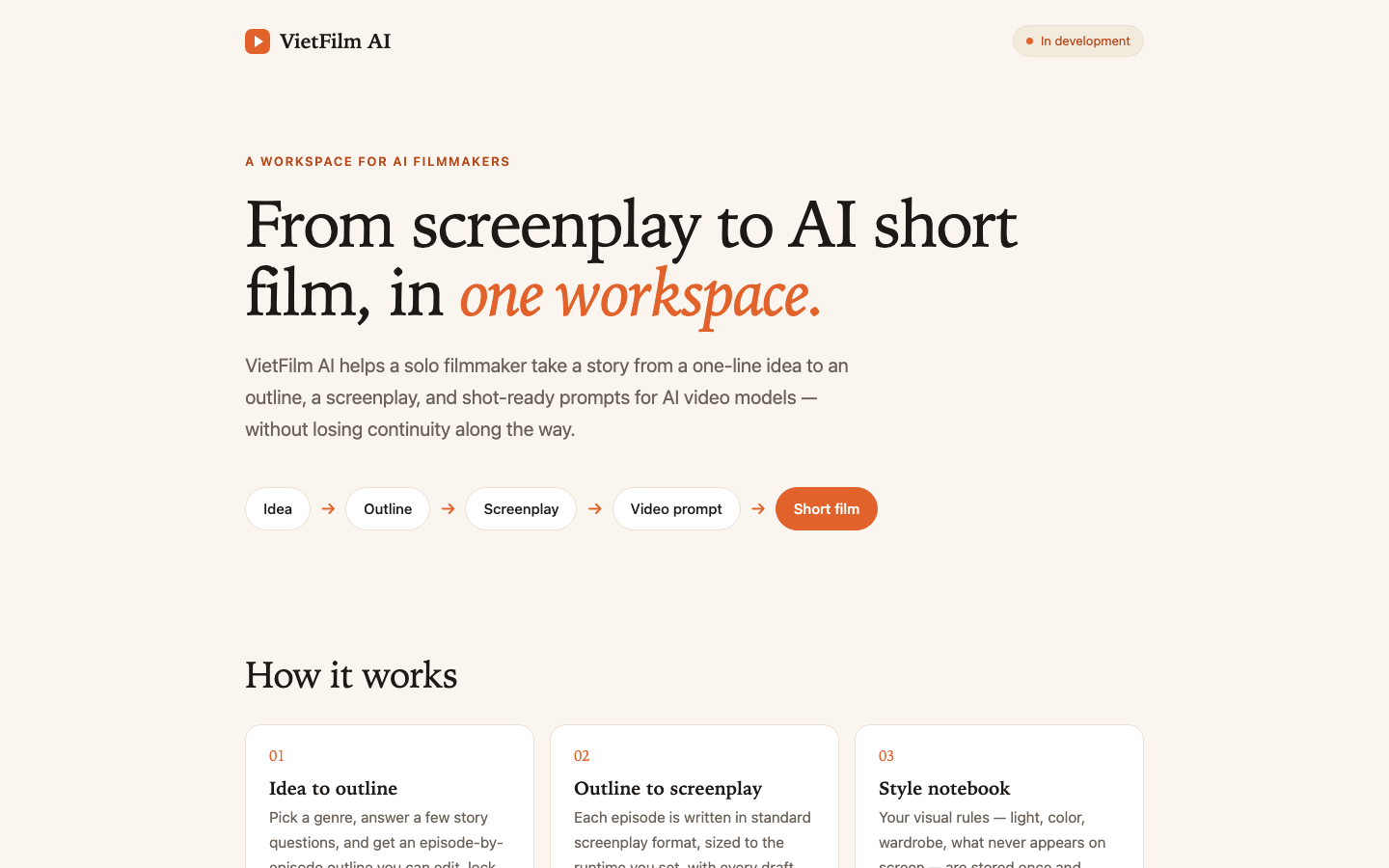 VietFilm AI homepage screenshot