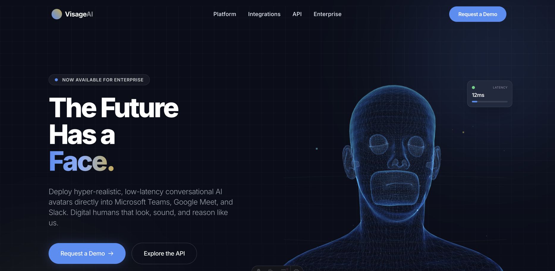 Visage AI 首页截图