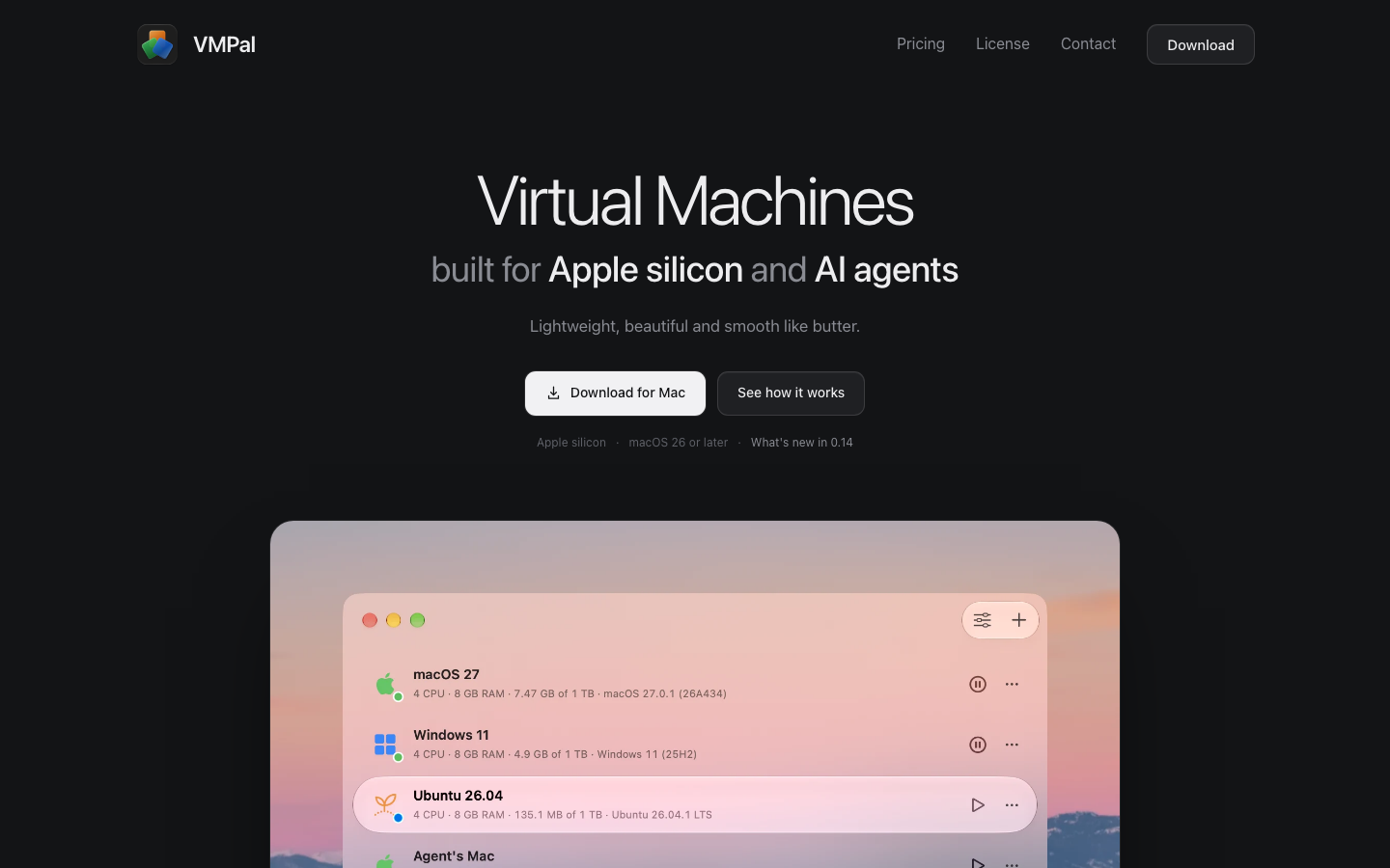 VMPal homepage screenshot