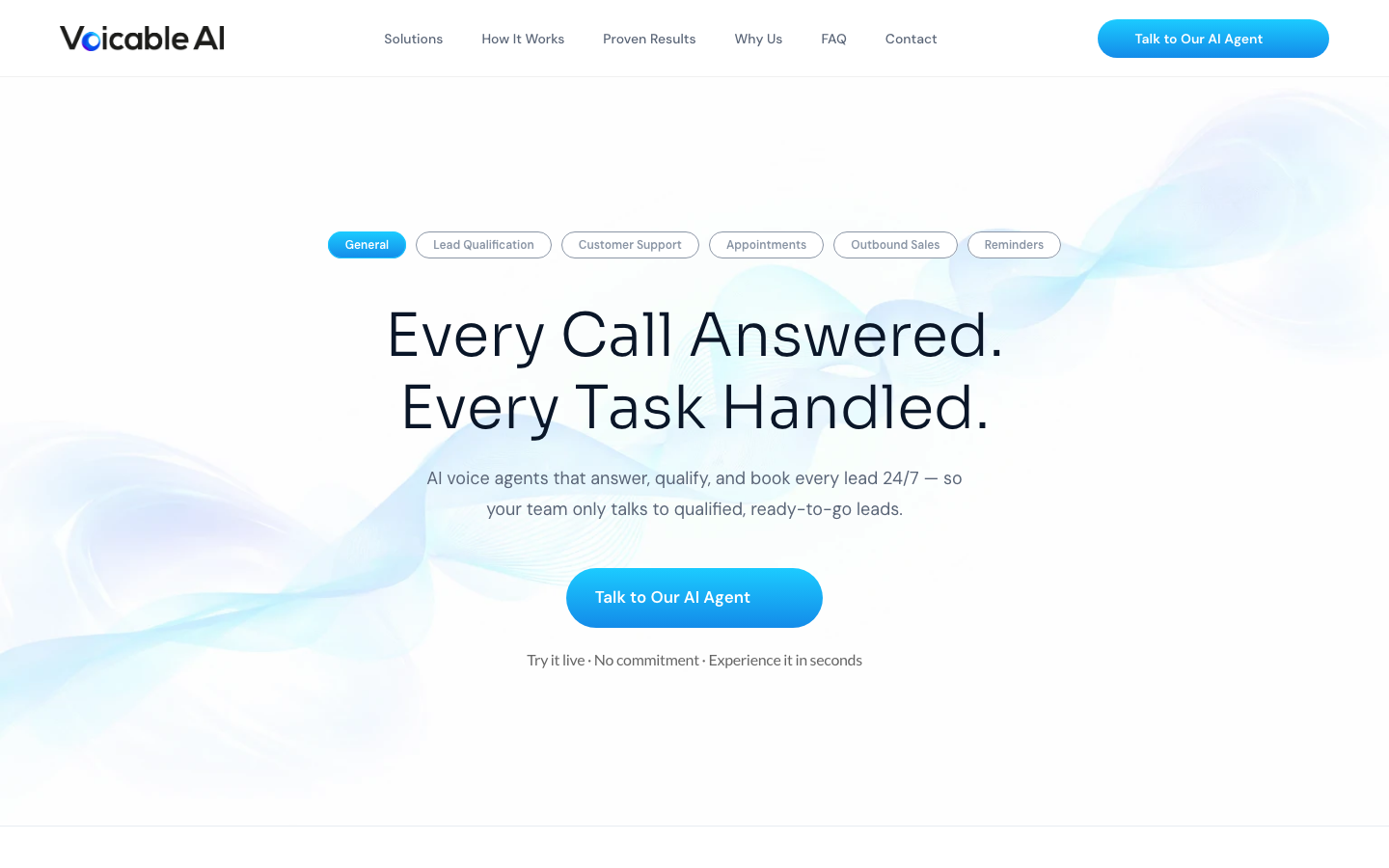 Voicable AI homepage screenshot