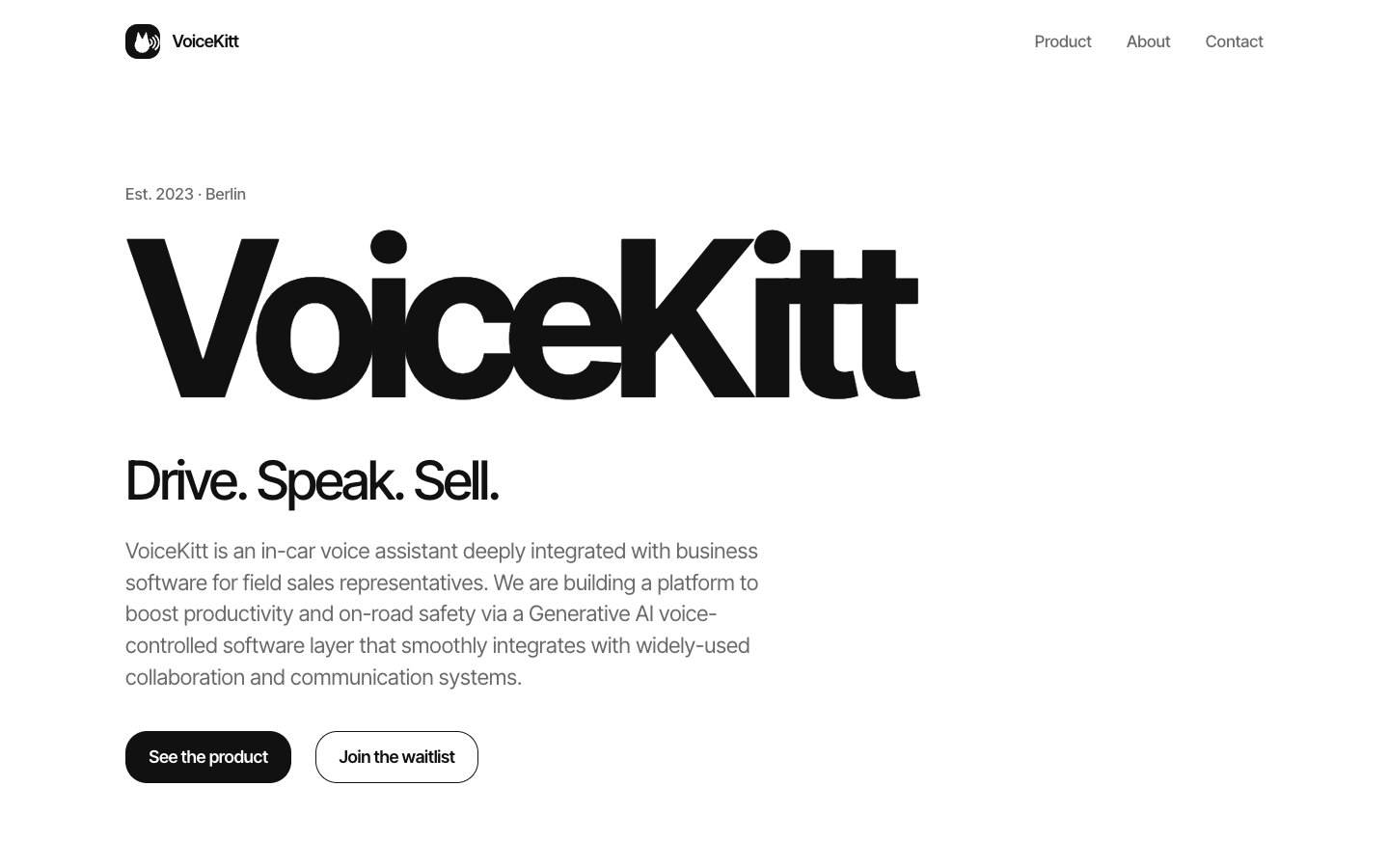 VoiceKitt homepage screenshot