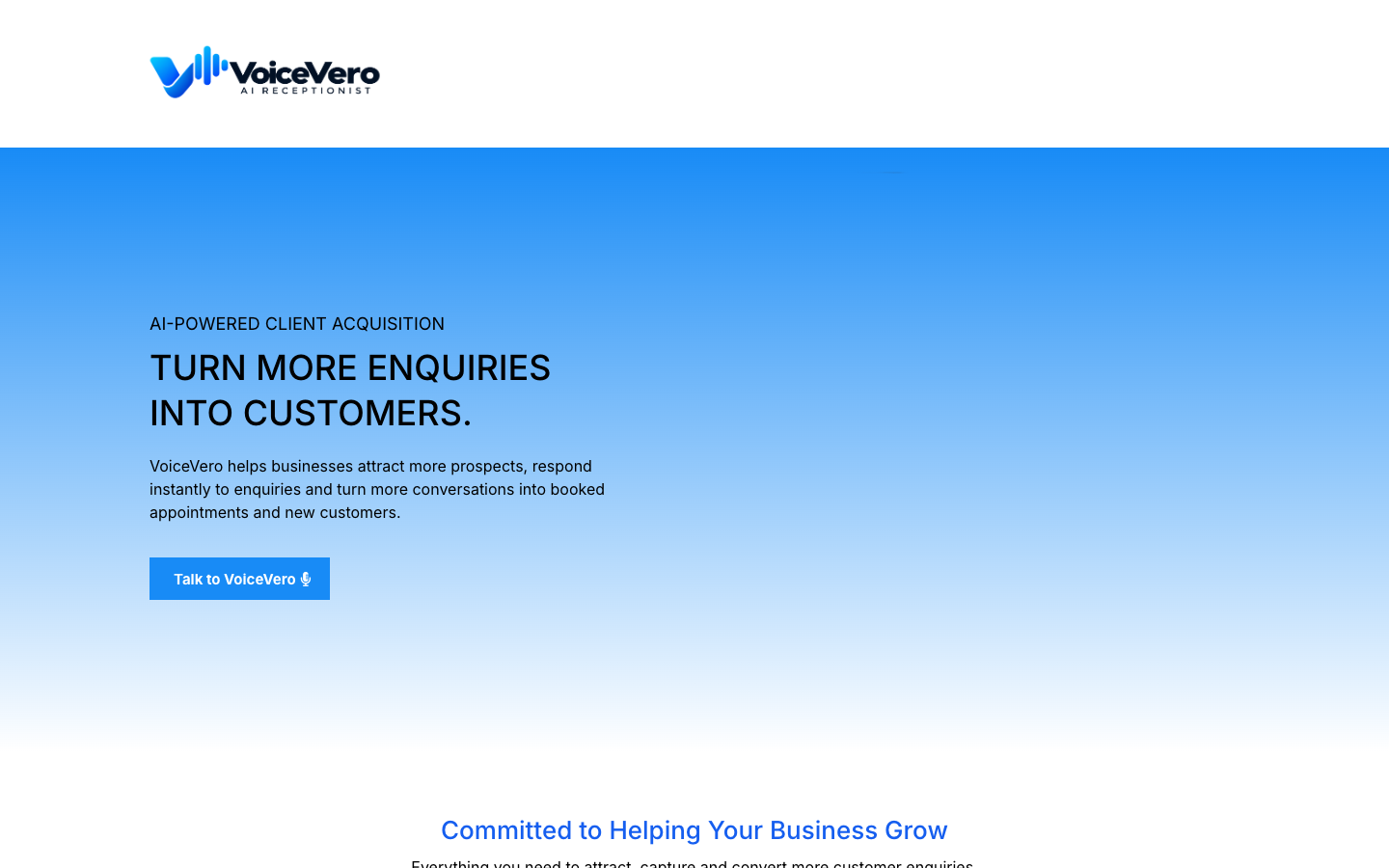 VoiceVero homepage screenshot