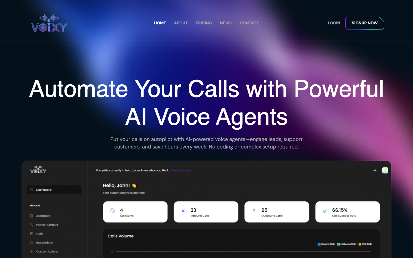 AI Voice Agents to Automate Your Calls landing_page