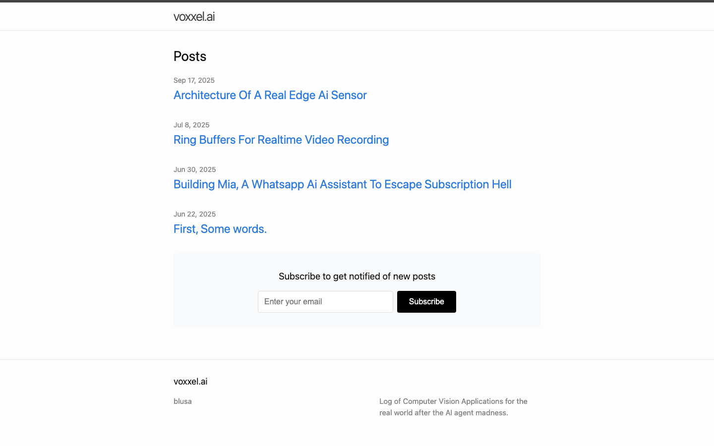 voxxel.ai homepage screenshot