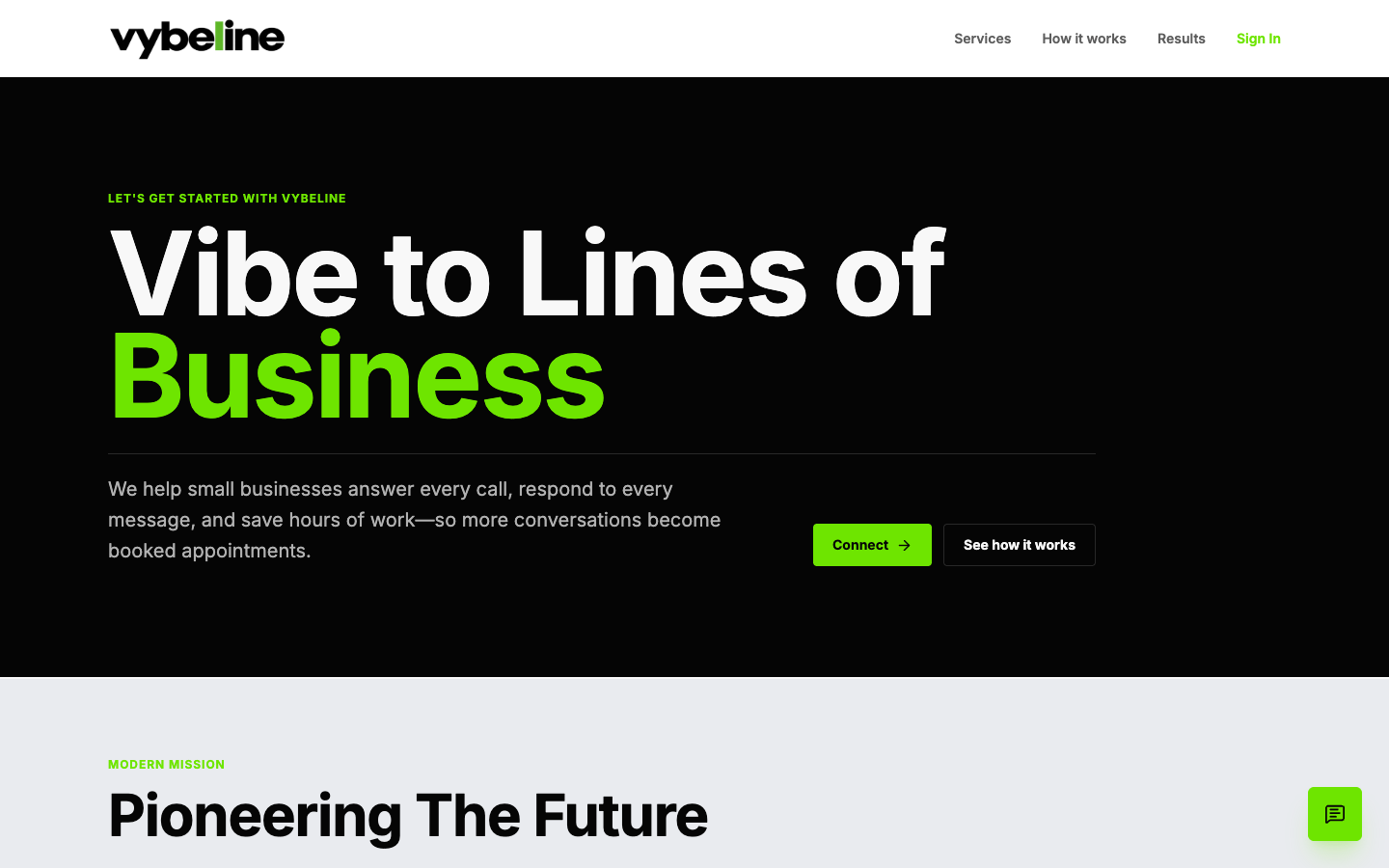 VybeLine landing_page