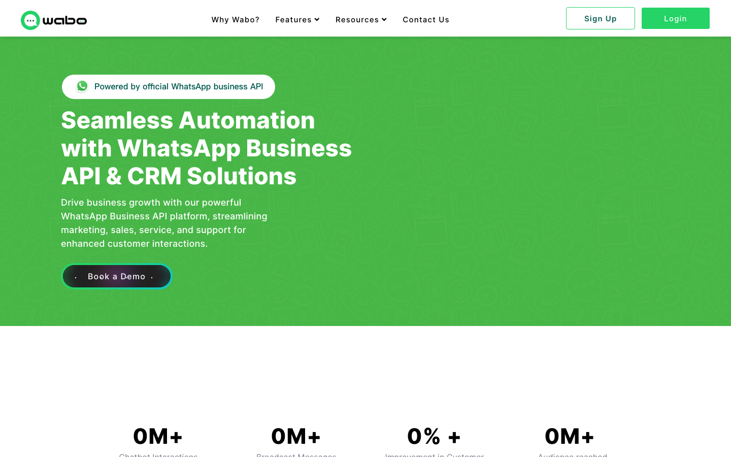Wabo homepage screenshot