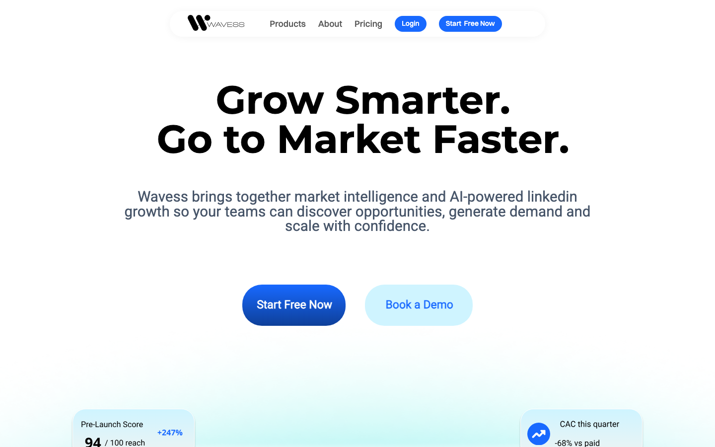 Wavess homepage screenshot