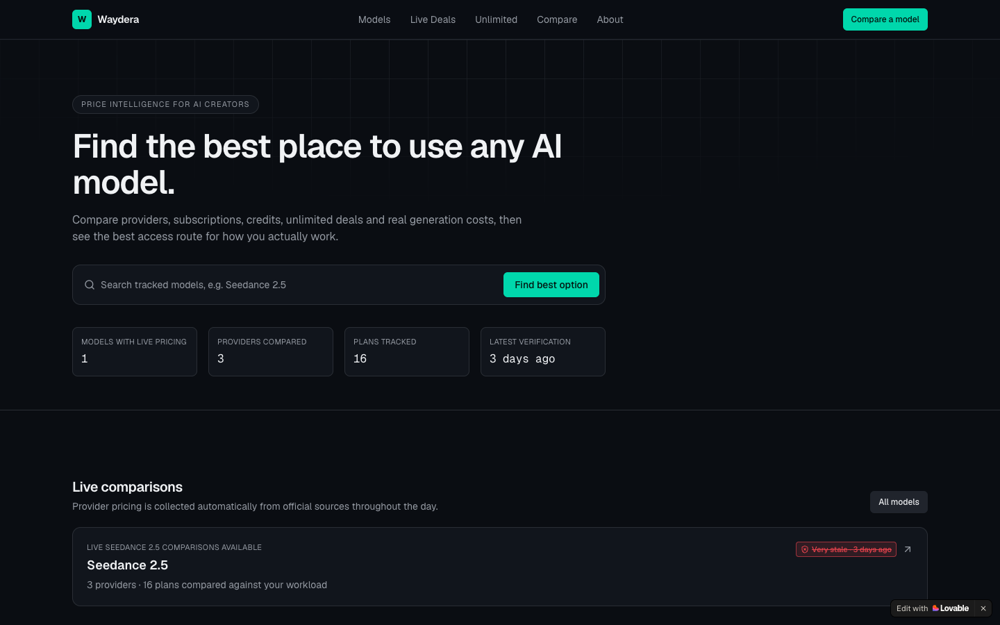 Waydera landing_page