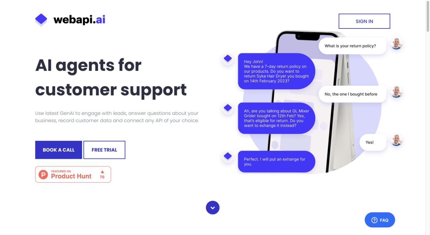 Webapi.ai 首页截图